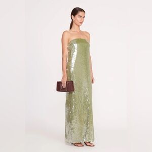 Staud Green Sequin Gown